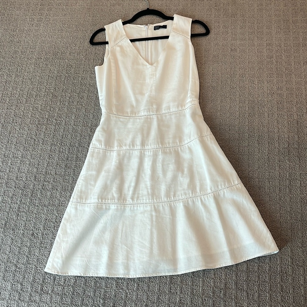 Gap white linen dress
